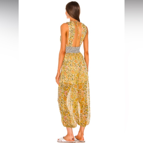 Free People jumpsuit XS Maria NWT REVOLVE soft yellow white breathable gauzy - Picture 2 of 10